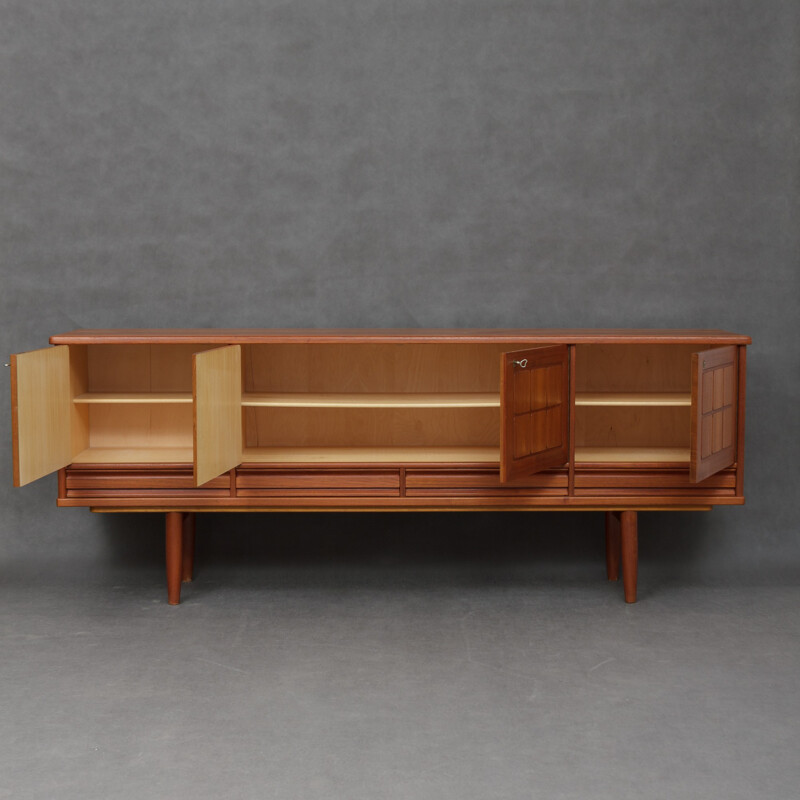 Vintage low teak credenza - 1950s