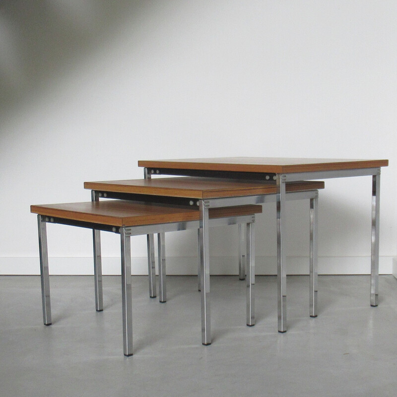 Set of 3 nesting tables "Florence" by Pierre Guariche for Meurop - 1960s