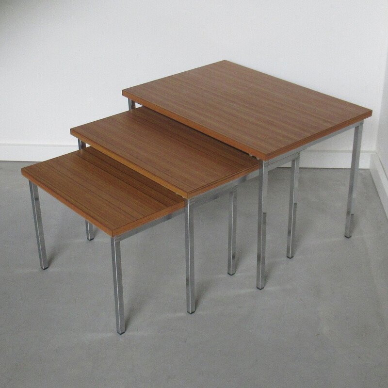 Set of 3 nesting tables "Florence" by Pierre Guariche for Meurop - 1960s