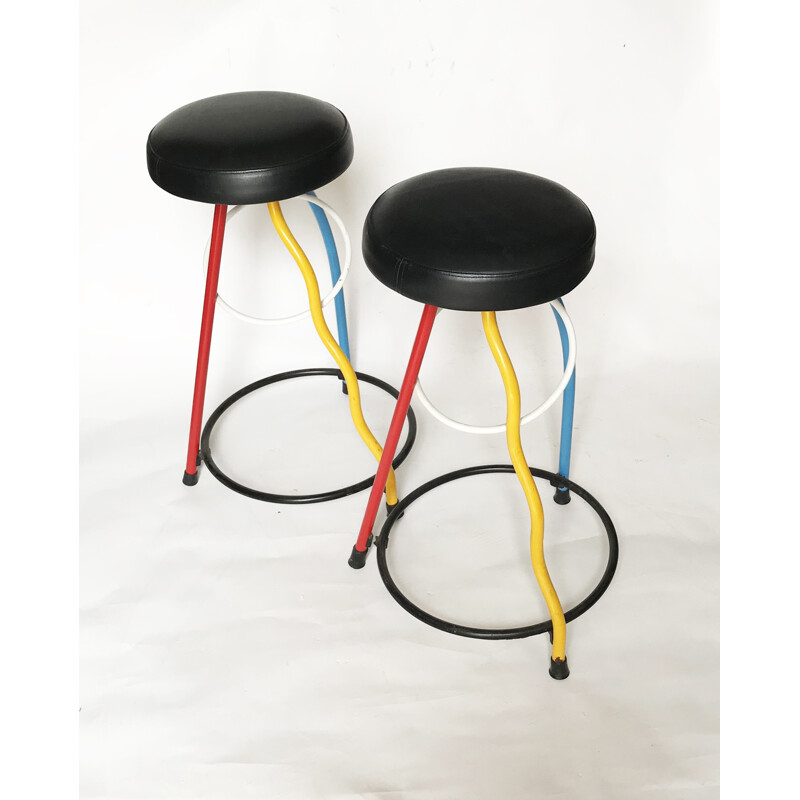 Set of 2 "Duplex" stool by Javier Mariscal for BD - 1983