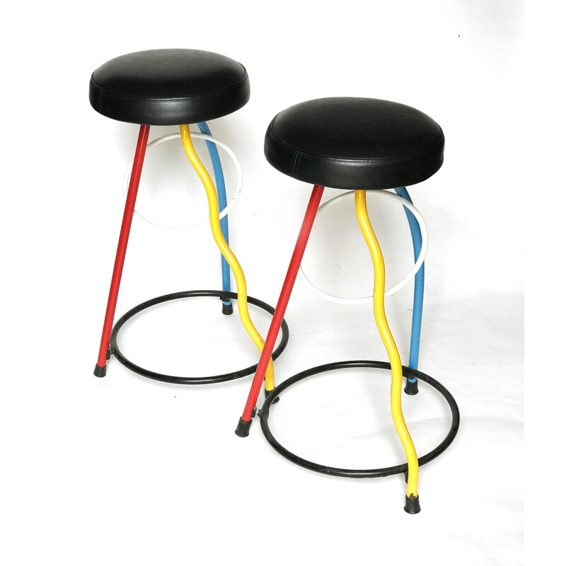 Set of 2 "Duplex" stool by Javier Mariscal for BD - 1983