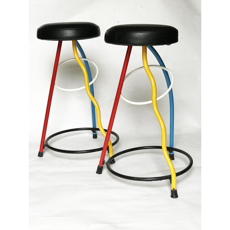 Set of 2 "Duplex" stool by Javier Mariscal for BD - 1983