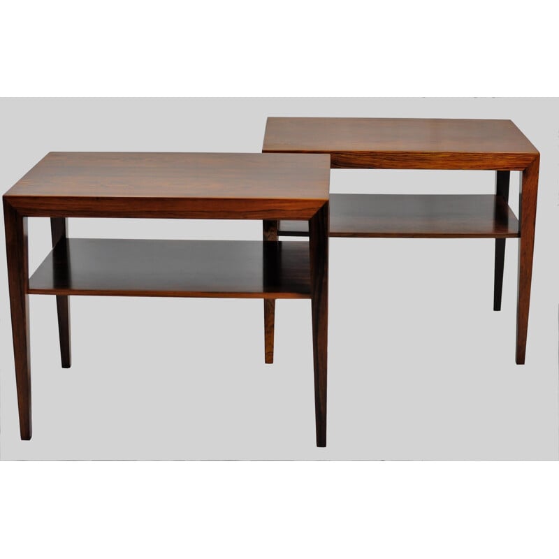 Set of Two Side Tables in Rosewood by Severin Hansen for Haslev Mobelsnedkeri -  1960s 