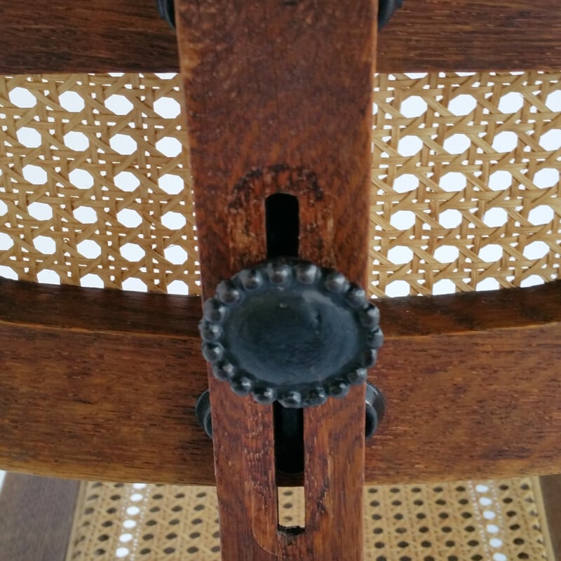 Wood and Cane Adjustable Typewriter Chair for Cook Company - 1930s