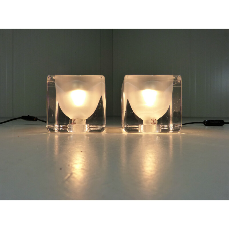 Set of 2 Ice Cube Table Lamps by Peill & Putzler - 1970s