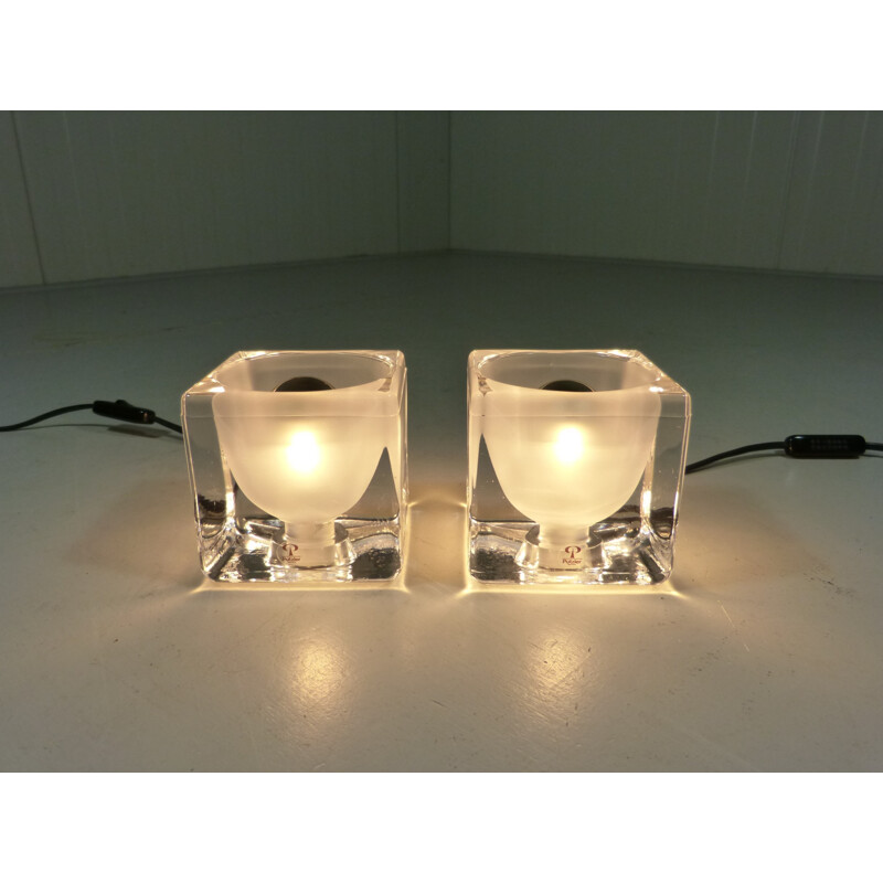 Set of 2 Ice Cube Table Lamps by Peill & Putzler - 1970s