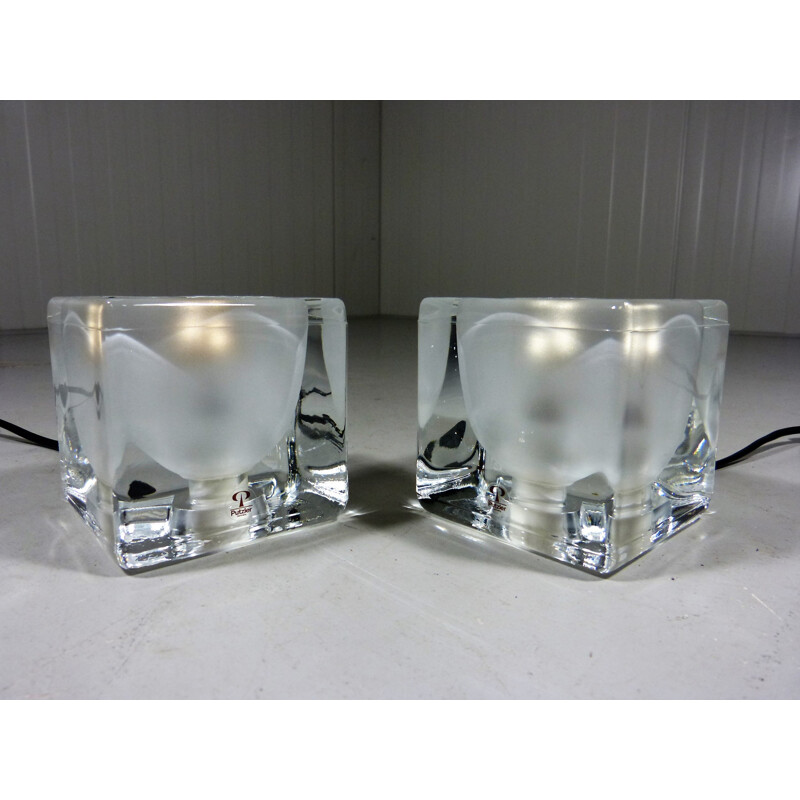 Set of 2 Ice Cube Table Lamps by Peill & Putzler - 1970s