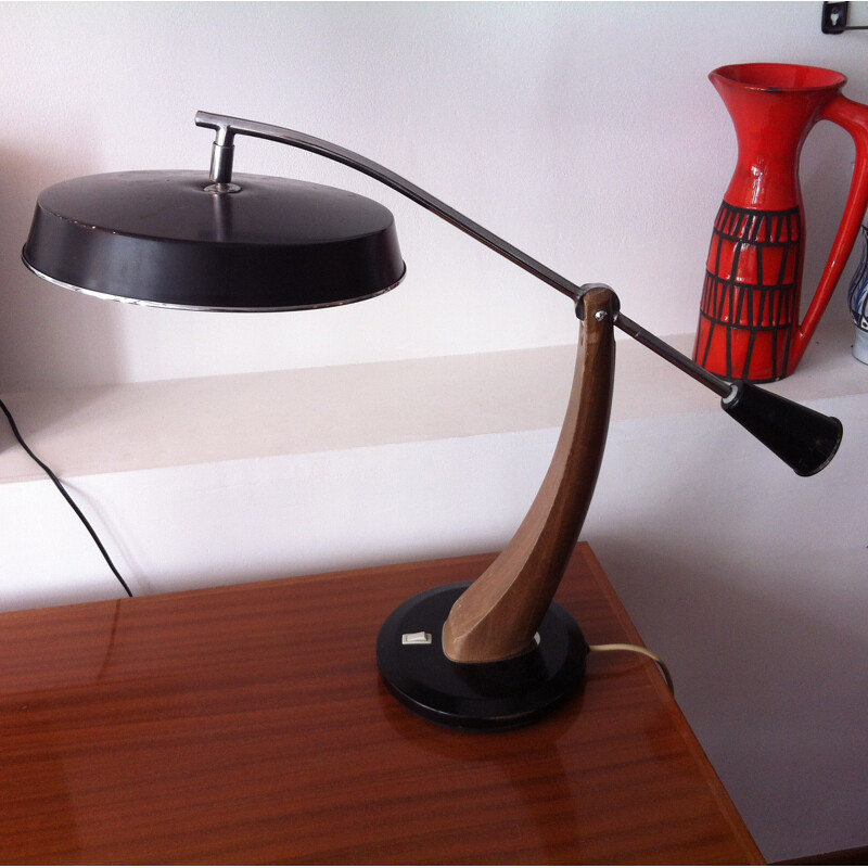 Black desk lamp, manufacturer FASE - 1960s