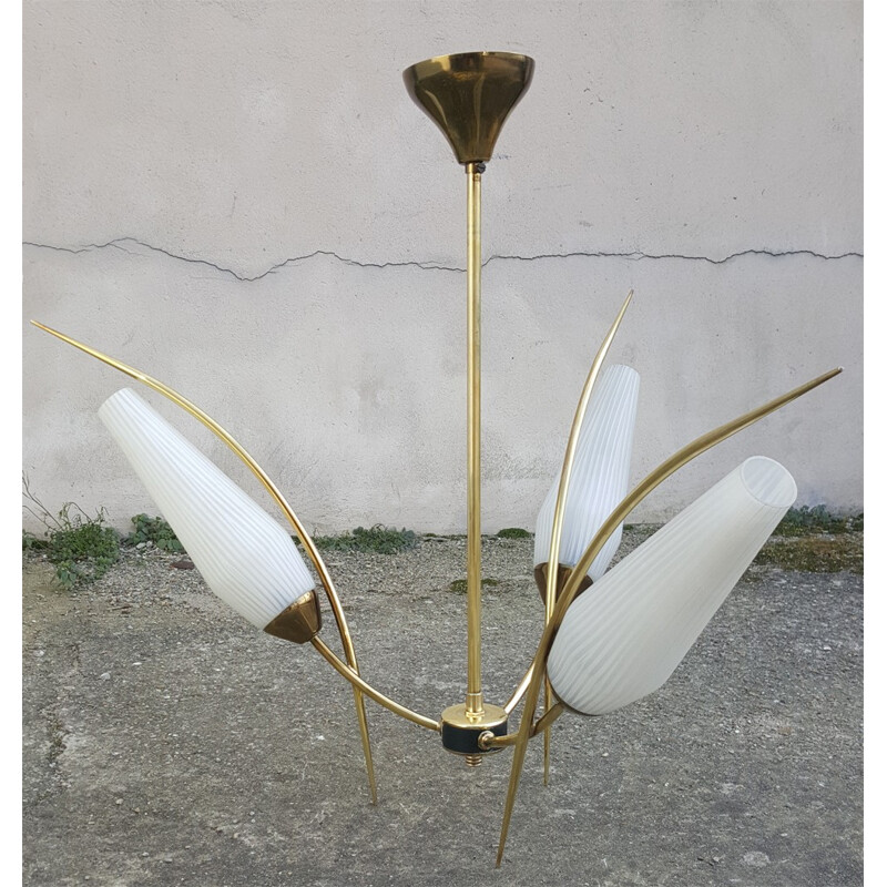 Vintage hanging lamp by Maison Lunel - 1950s
