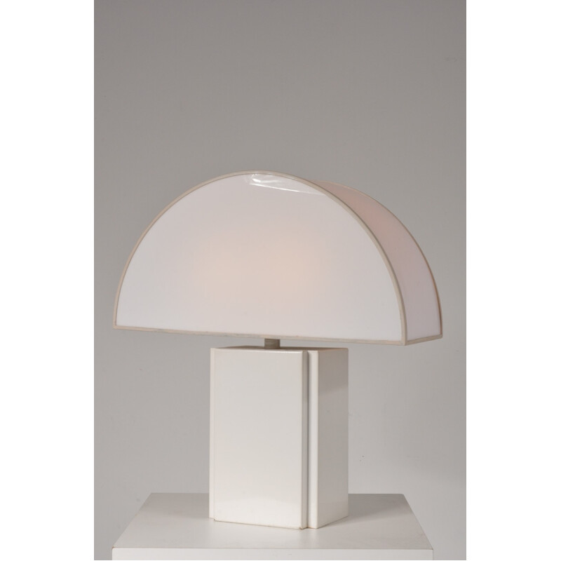 Lampe de table blanche italienne vintage de Harvey GUZZINI - 1960