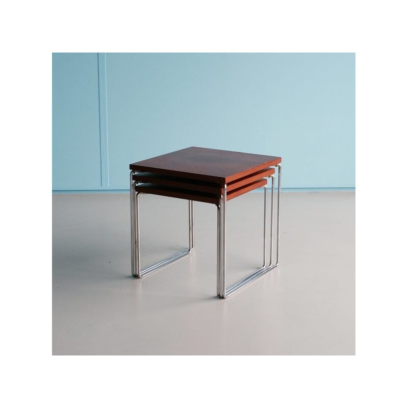 Tables Gigognes vintage en Placage de Teck de Brabantia - 1960