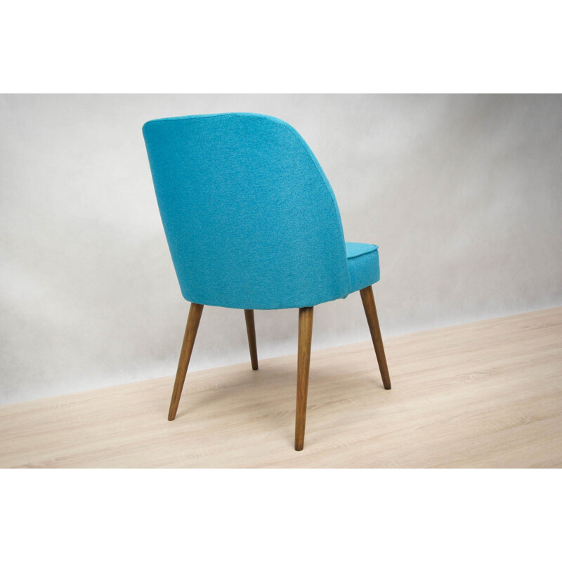 Vintage Set of 2 Small Blue Cocktail Chairs - 1960s