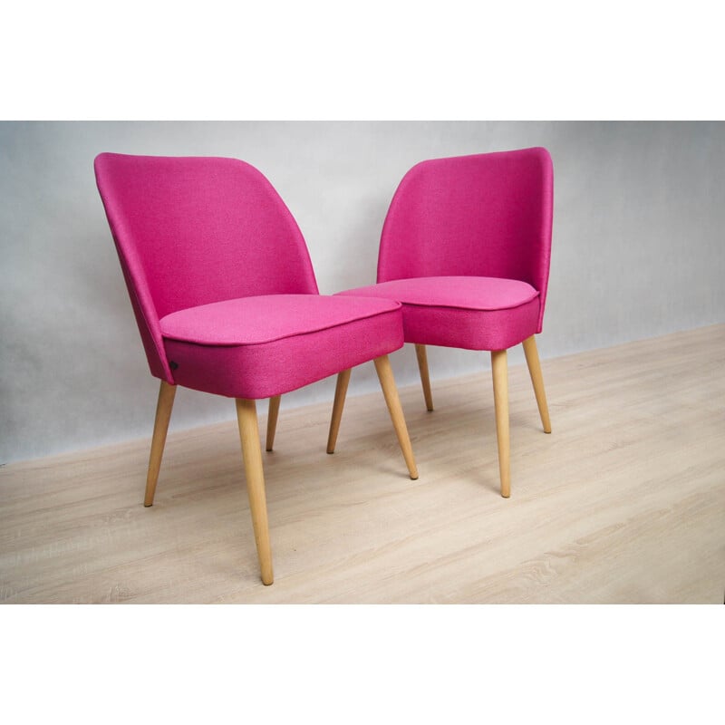 Vintage set of 2 Small Pink Cocktail Chairs - 1960s