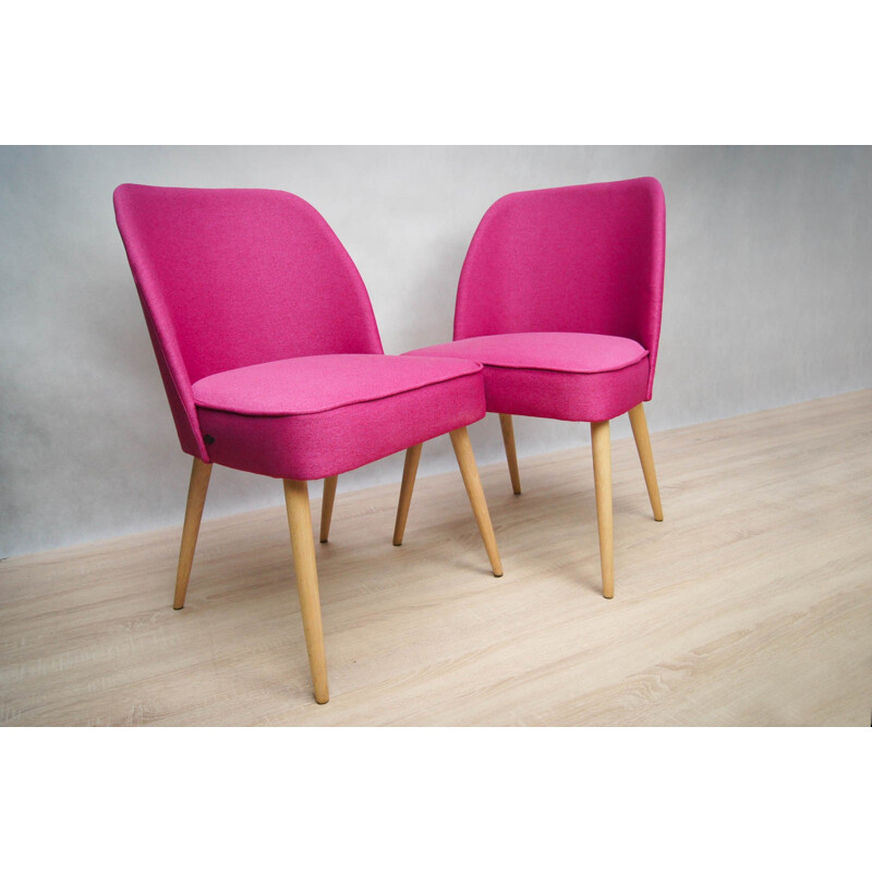 Vintage set of 2 Small Pink Cocktail Chairs - 1960s