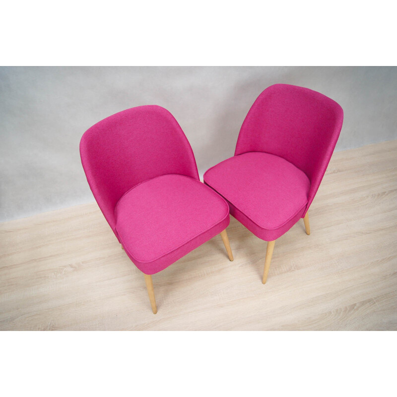 Vintage set of 2 Small Pink Cocktail Chairs - 1960s