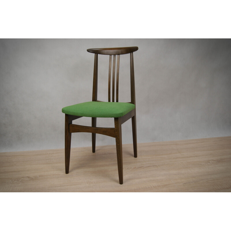 Vintage set of 4 200100B Green dining chairs by M. Zieliński - 1960s