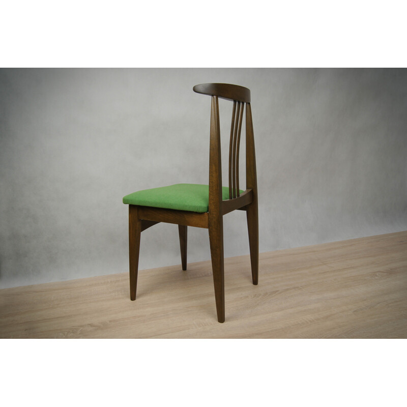 Vintage set of 4 200100B Green dining chairs by M. Zieliński - 1960s