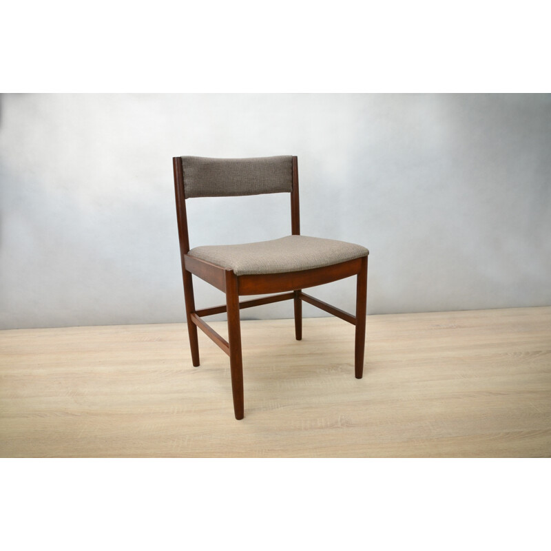 Set of 6 Vintage Light Brown Teak Chairs - 1960s