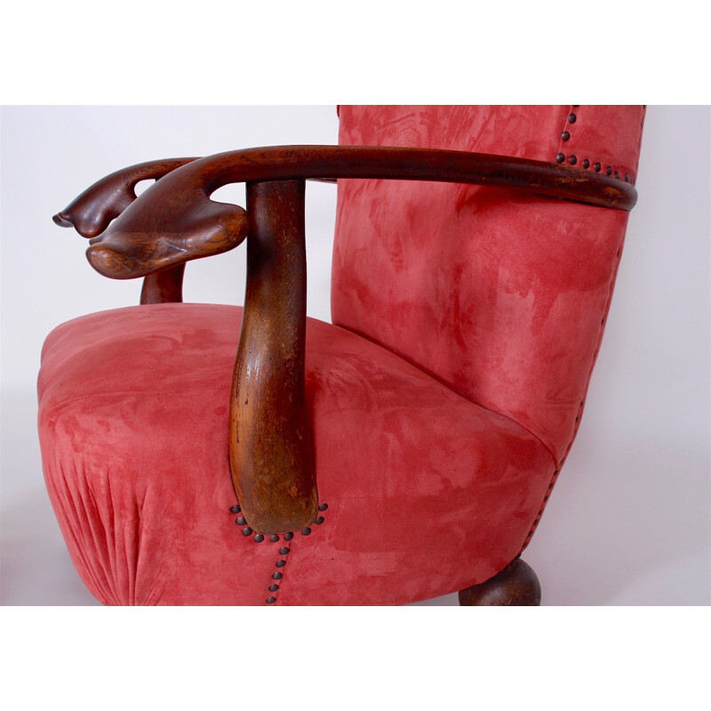 Grand Vintage Fauteuil Extraordinaire Rouge - 1930