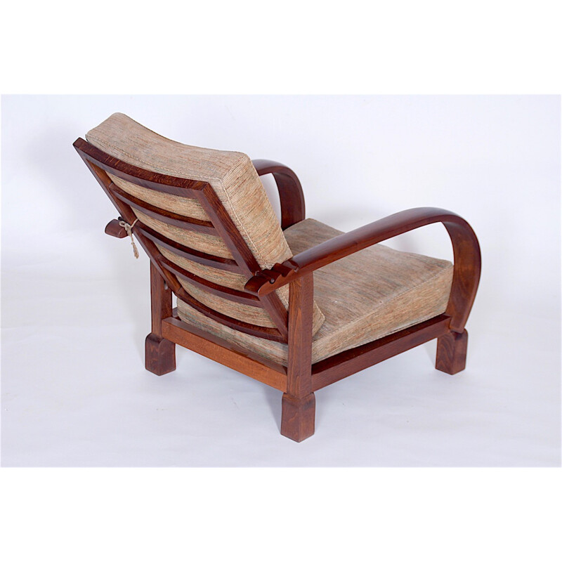 Vintage eikenhouten fauteuil - 1920