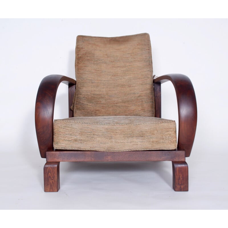 Vintage eikenhouten fauteuil - 1920