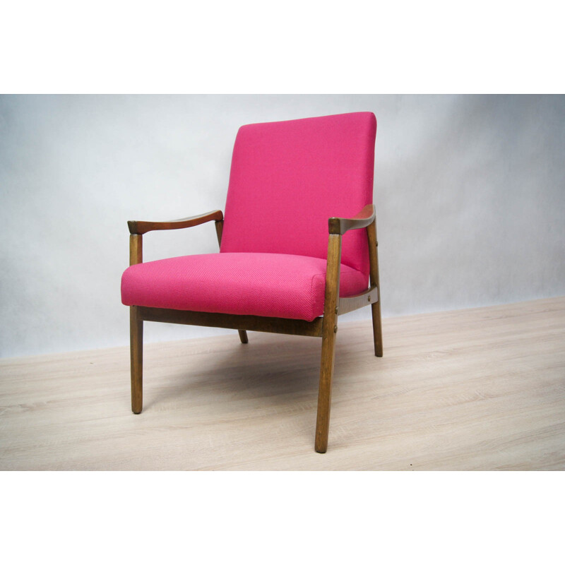 Pair of Pink Czechoslovak Vintage Armchairs - 1960s