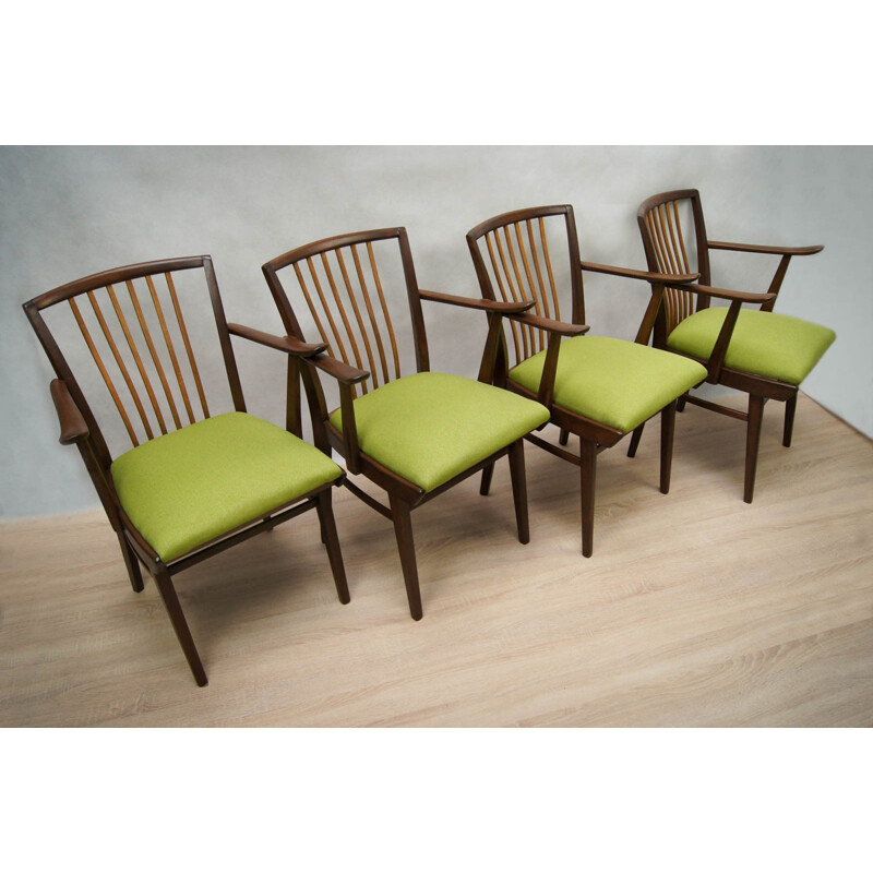Set of 4 German Chairs by Karl Nothhelfer for Kuhlmann & Lalk - 1970s