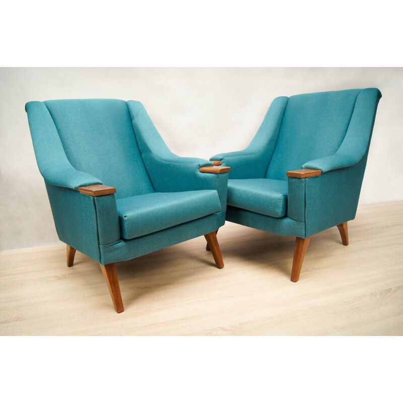 Vintage Turquoise Lounge Living Room Set - 1970s