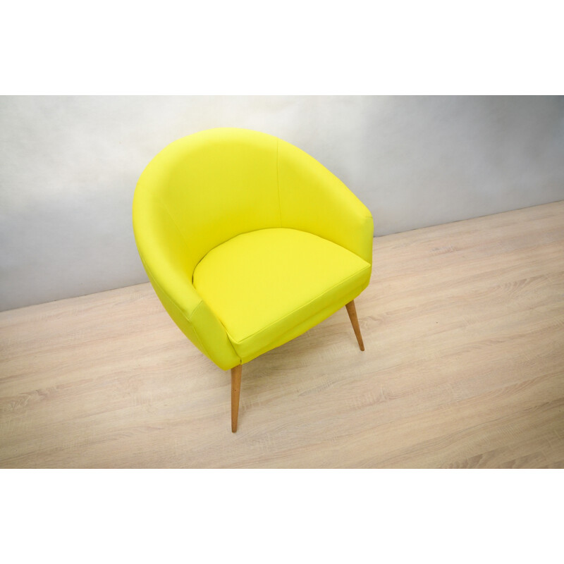 Pair of Vintage Yellow Polish Armchairs - 1960s 