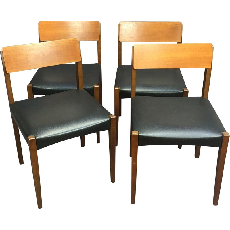 Suite de 4 chaises vintages anglaises - 1970