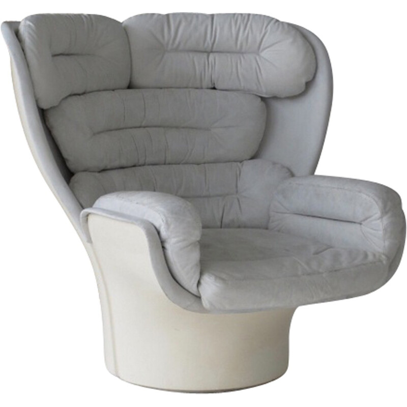 White leather "ELDA" chair by Joe Colombo - 1960s