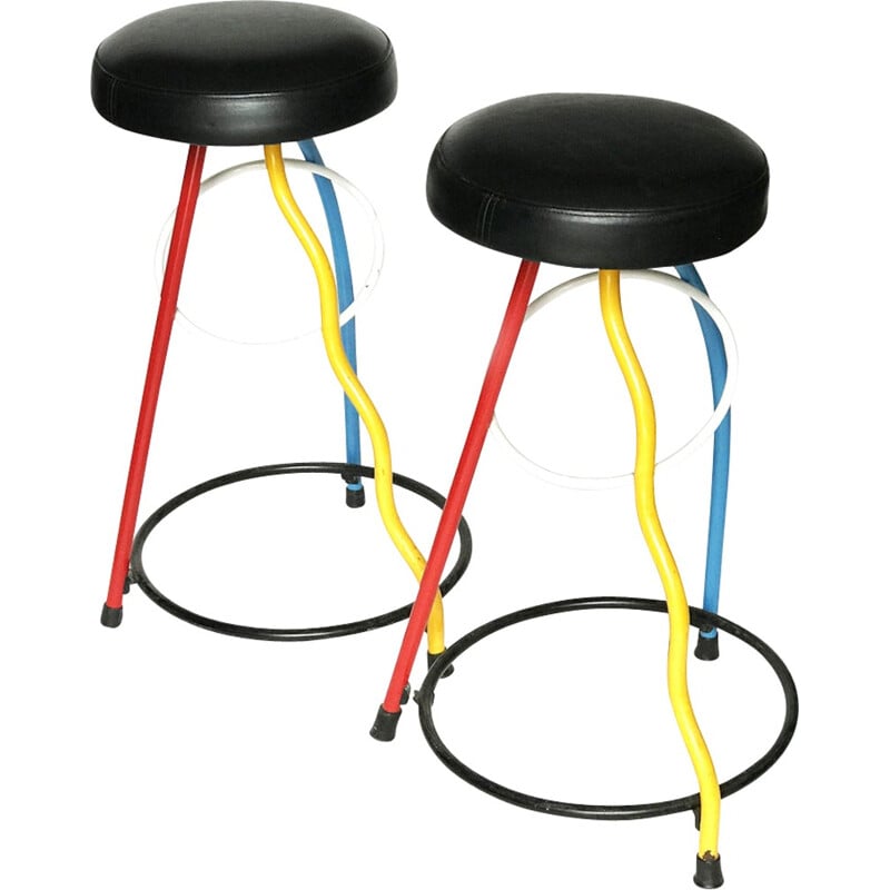 Set of 2 "Duplex" stool by Javier Mariscal for BD - 1983