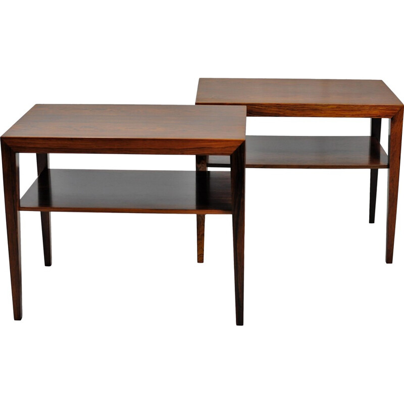 Suite de 2 tables d'appoint en palissandre par Severin Hansen pour Haslev Mobelsnedkeri - 1960