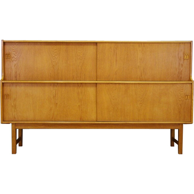 Vintage danish highboard in ash - 1960s