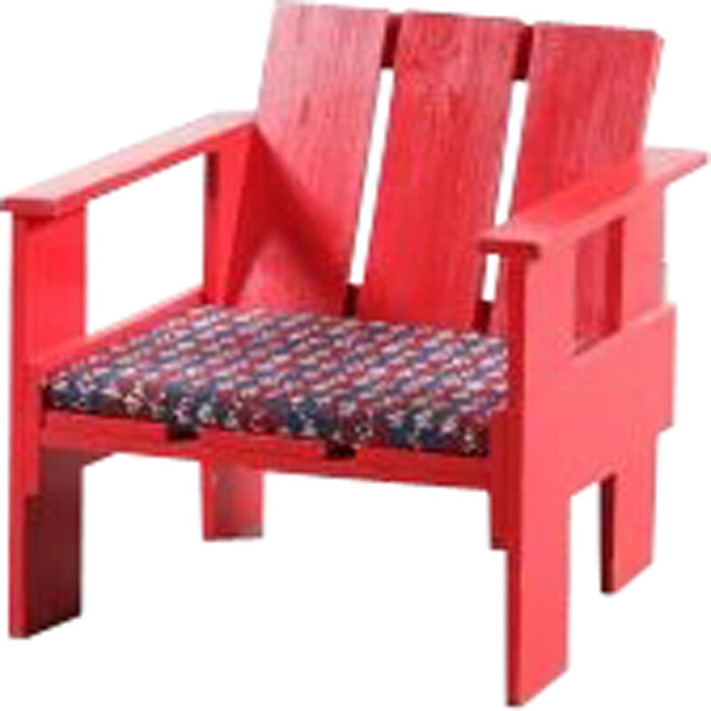 Vintage children crate chair by Gerrit Rietveld - 1970s