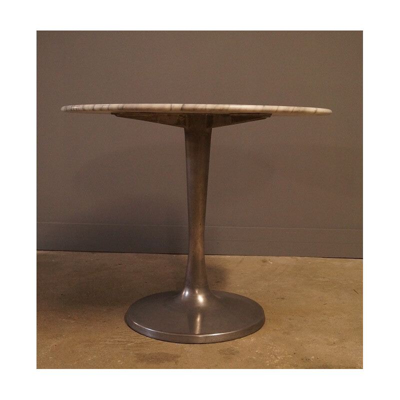 Table en marbre et aluminium vintage - 1960