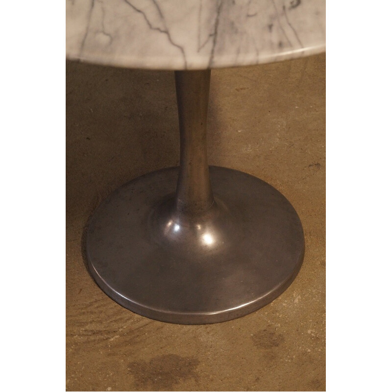 Vintage marble and aluminum tulip table - 1960s