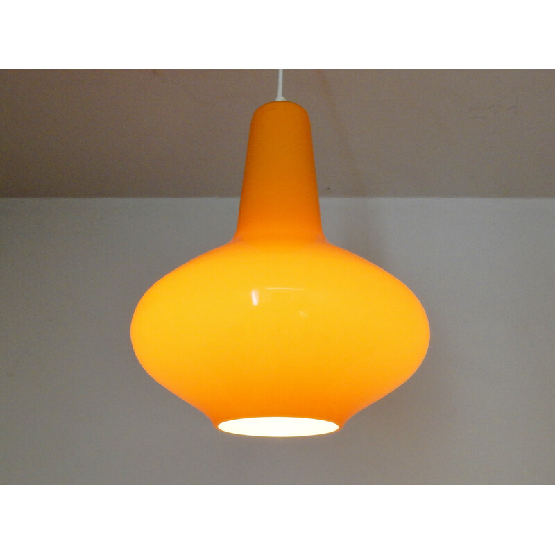 Orange Italian Glass Pendant Light by Massimo Vignelli for Venini - 1960s