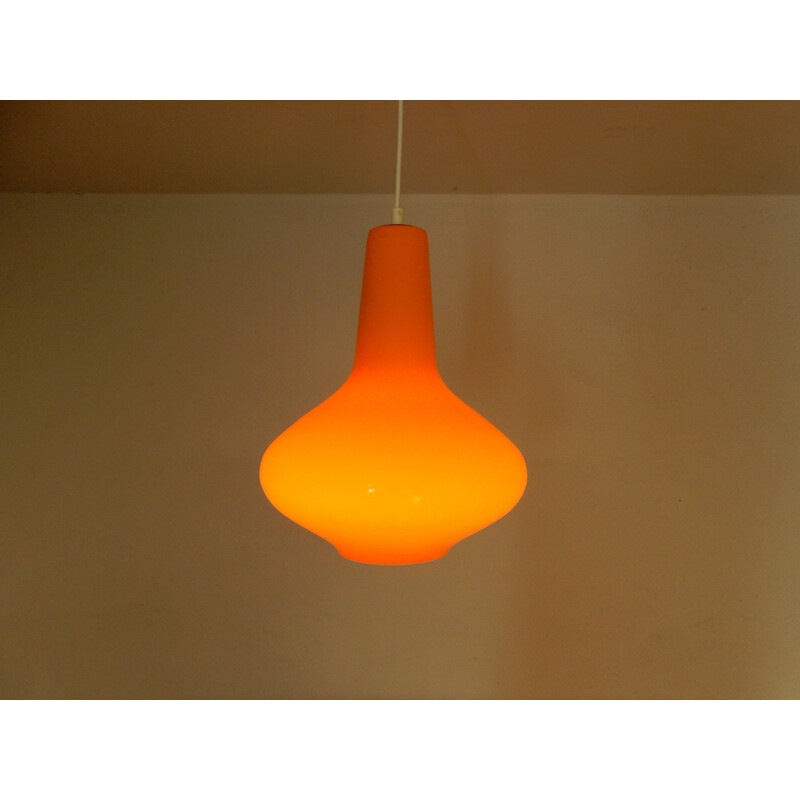 Orange Italian Glass Pendant Light by Massimo Vignelli for Venini - 1960s