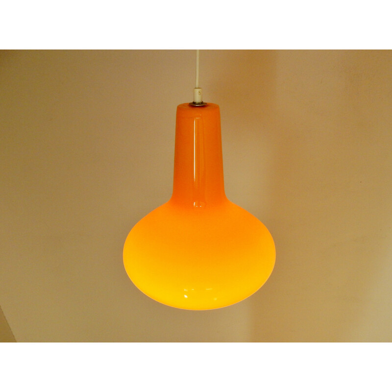 Orange Italian Glass Pendant Light by Massimo Vignelli for Venini - 1960s