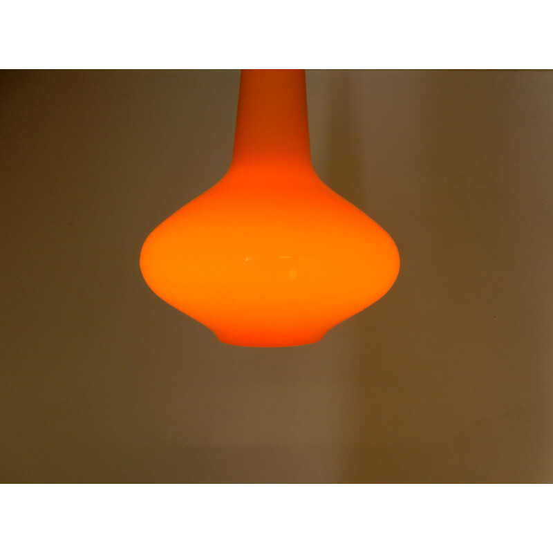Orange Italian Glass Pendant Light by Massimo Vignelli for Venini - 1960s
