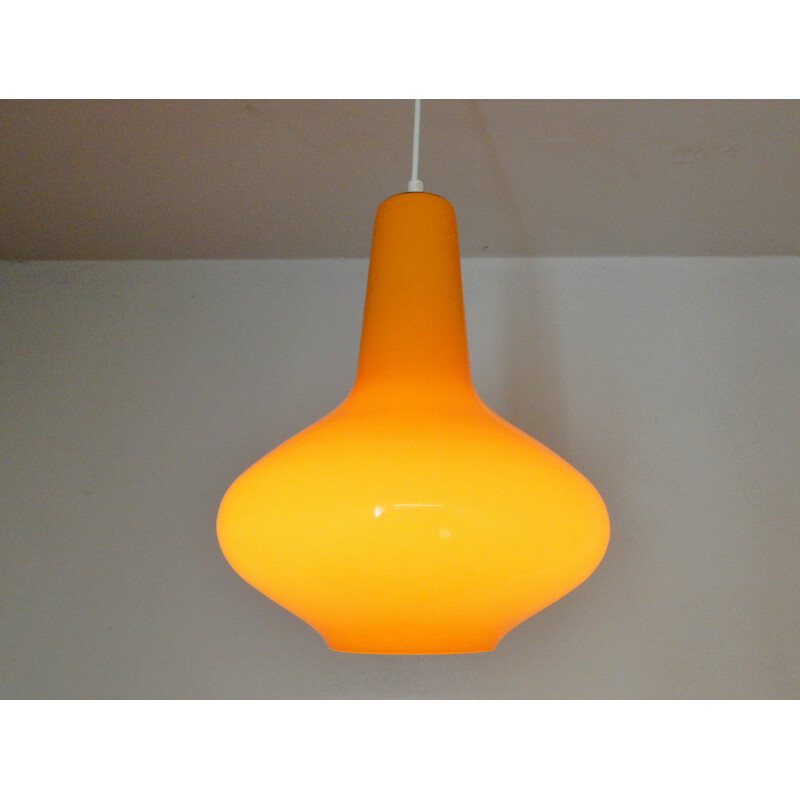 Orange Italian Glass Pendant Light by Massimo Vignelli for Venini - 1960s