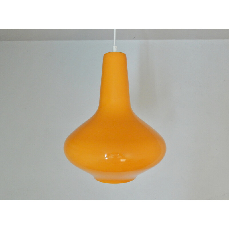 Orange Italian Glass Pendant Light by Massimo Vignelli for Venini - 1960s