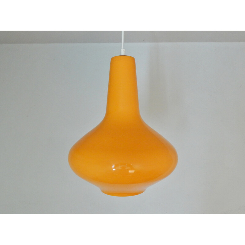 Suspension Vintage Orange en Verre Italien par Massimo Vignelli pour Venini - 1960