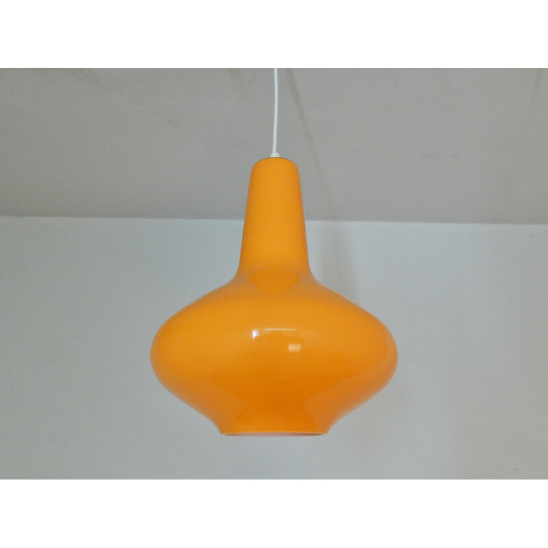 Orange Italian Glass Pendant Light by Massimo Vignelli for Venini - 1960s