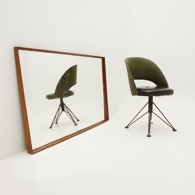 Cadre Miroir vintage en bois - 1950