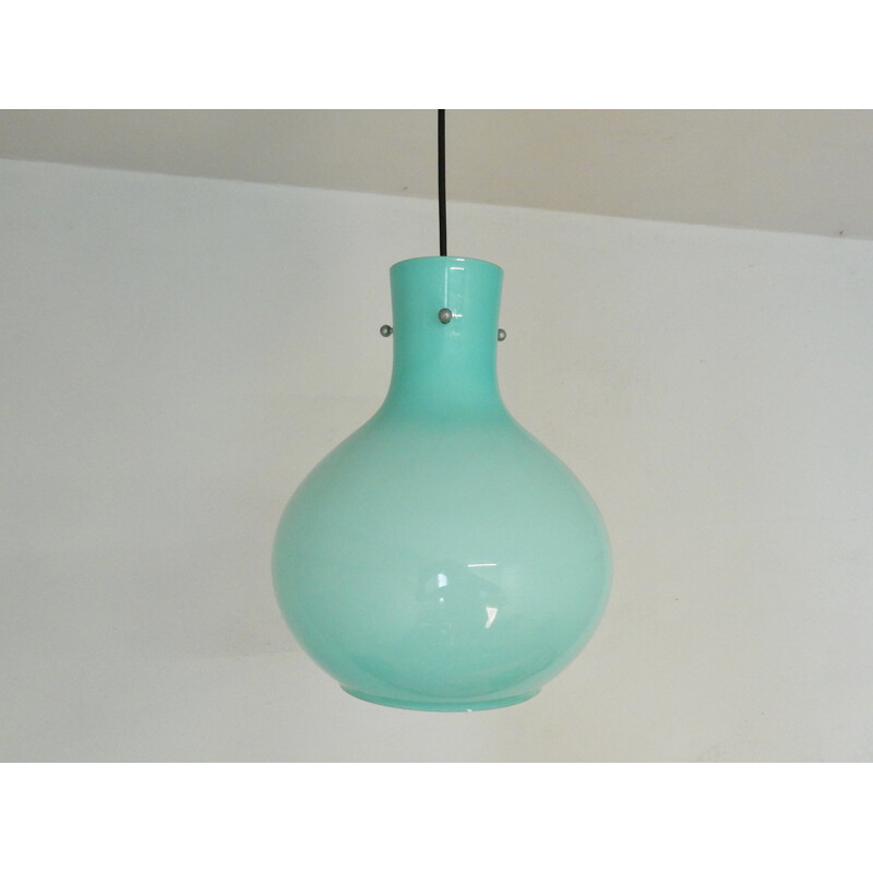 Vintage Italian Blue Glass Pendant Light - 1960s