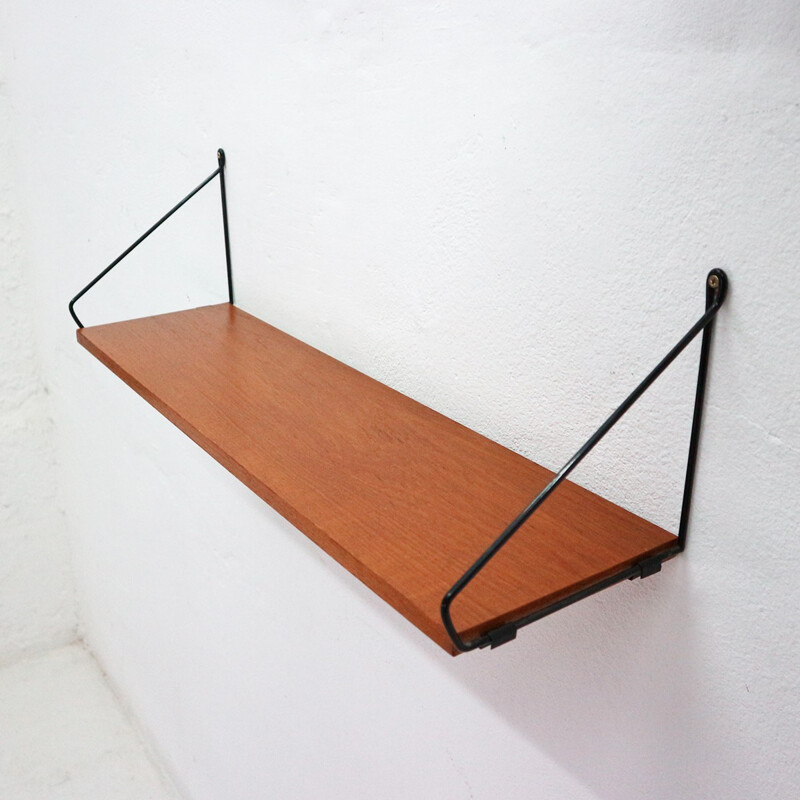 Pair of mid-century teak wall shelves for WHB - 1960s