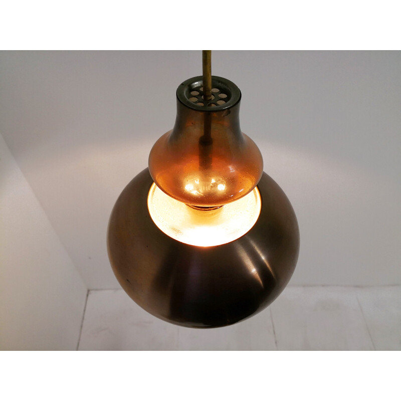 Mid-century Copper hanging lamp for Raak Amsterdam - 1970s