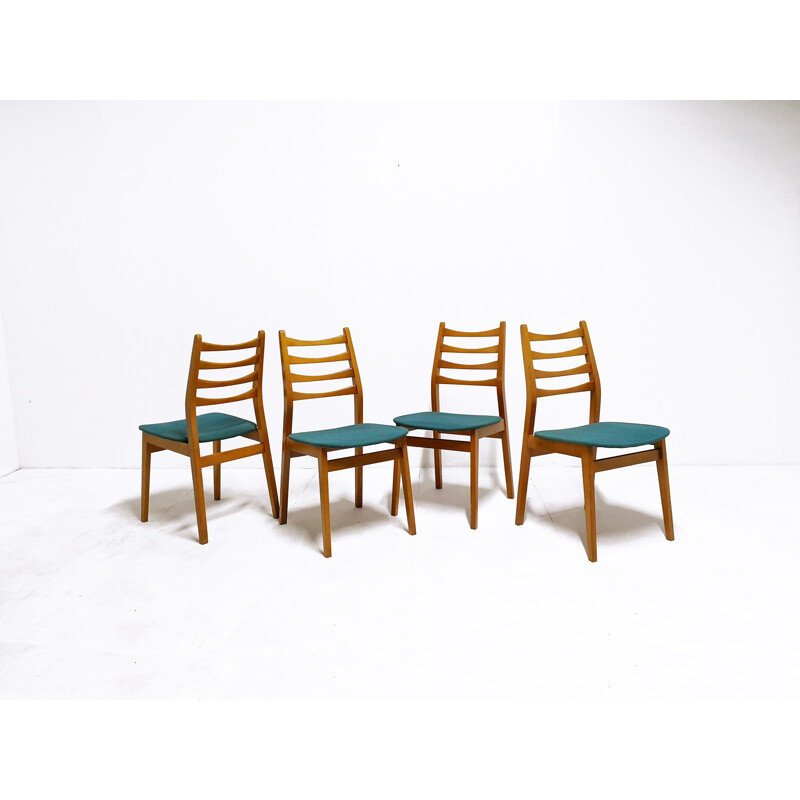 Suite de quatre chaises vintage en hêtre - 1960